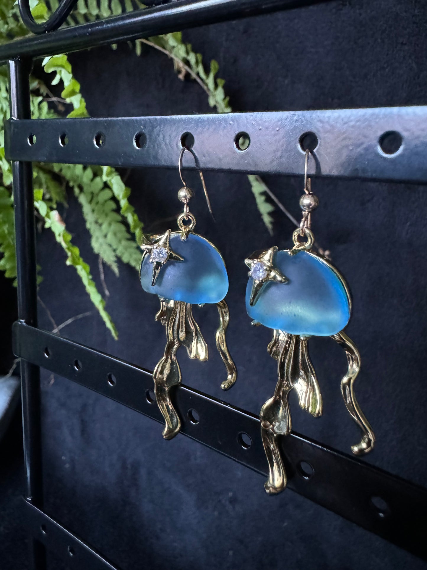 Blue Medusa earrings