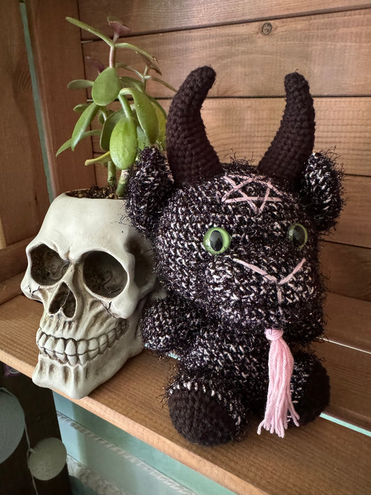 Pink & Black Baphomet plushie