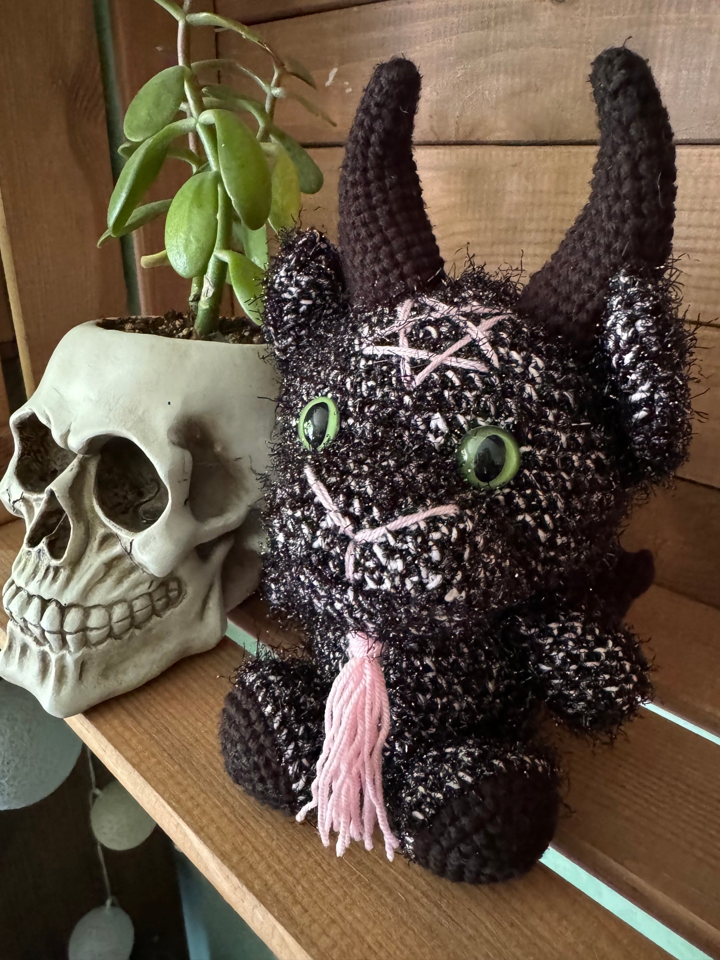 Pink & Black Baphomet plushie