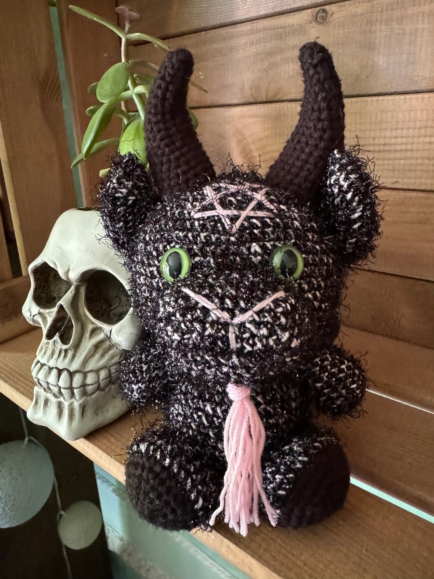 Pink & Black Baphomet plushie