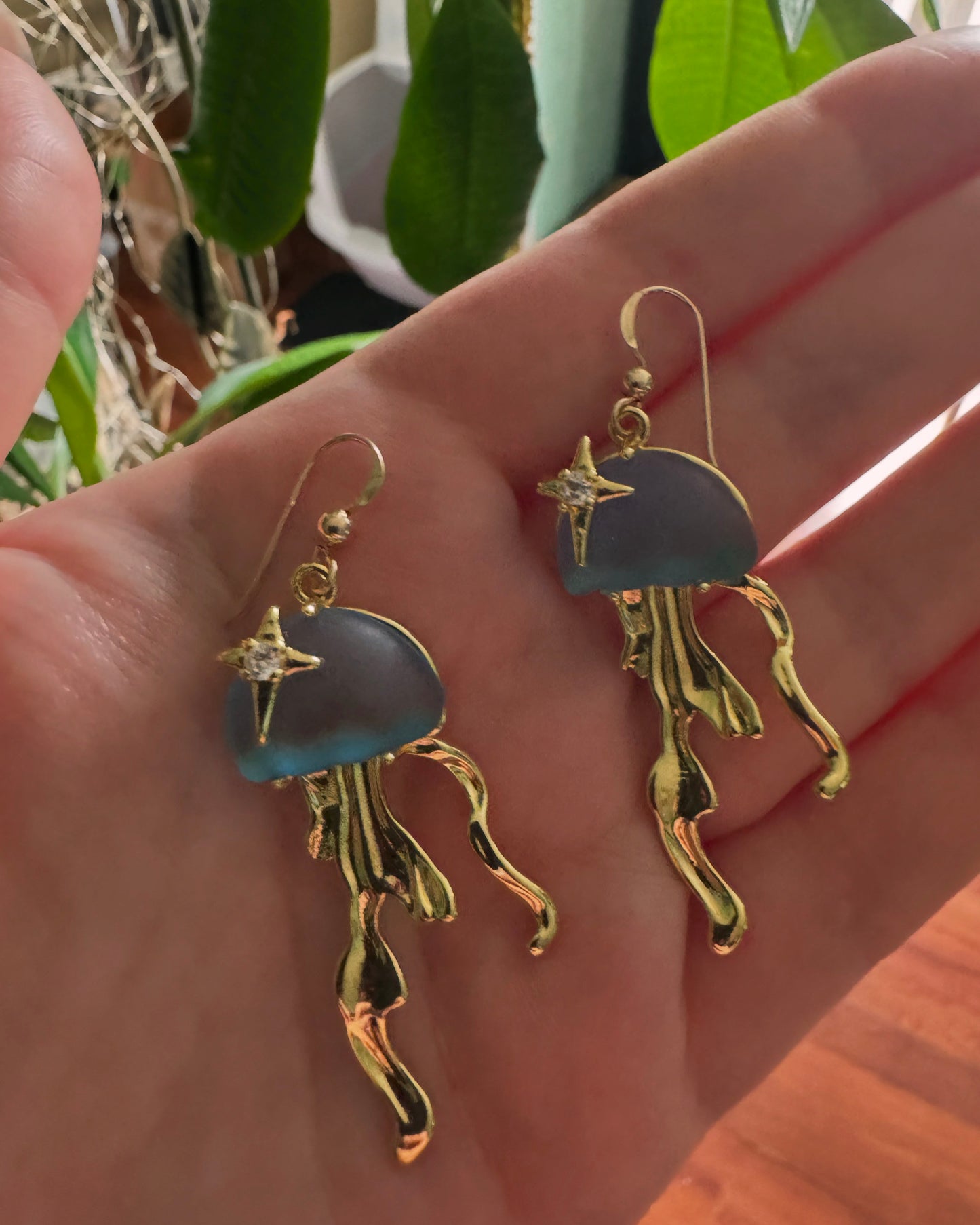 Blue Medusa earrings